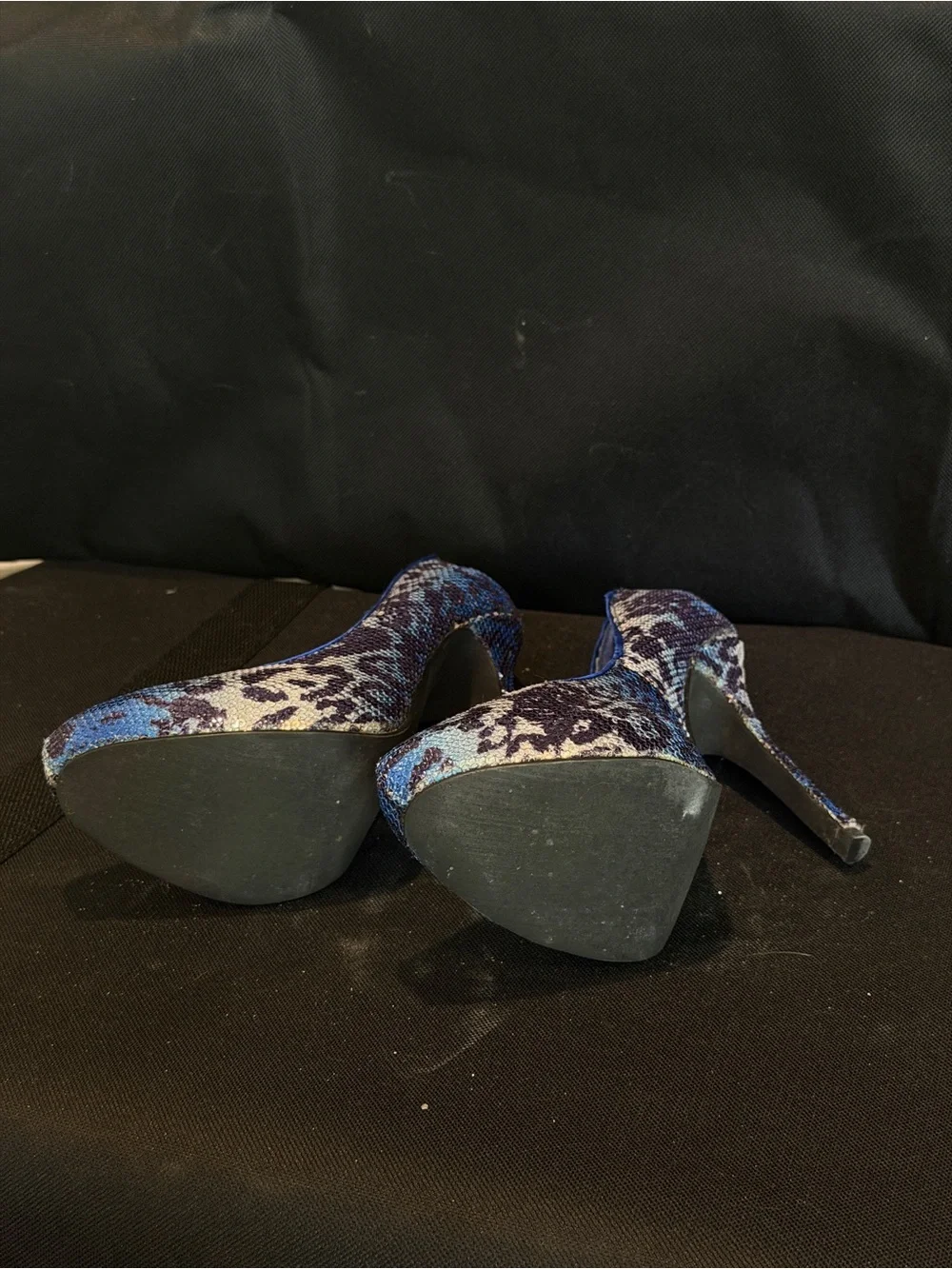 naughty monkey Blue Leopard Print High Heel Pumps